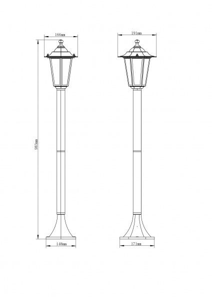 Фонарный столб Ledvance Lantern Classic 1000 E27 60 Вт IP44 черный 