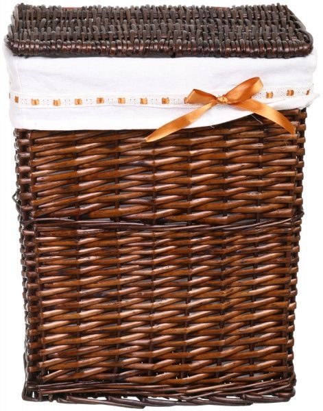 Корзина плетеная с текстилем Tony Bridge Basket 37x27x48 см HQ13-10AB-2 