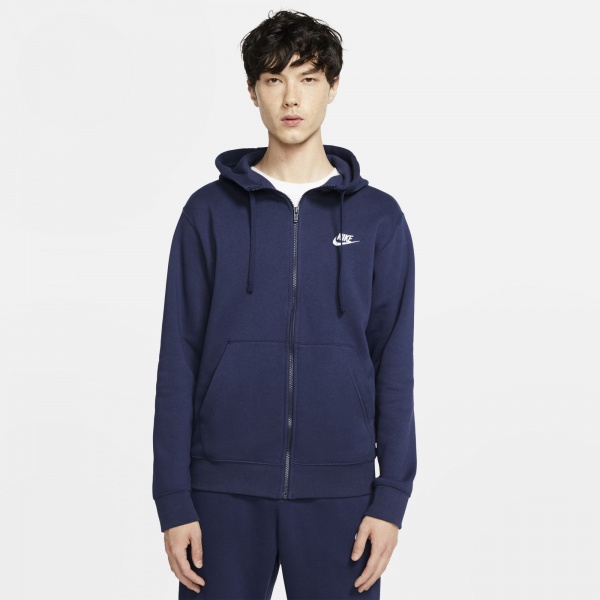 Джемпер Nike M NSW CLUB HOODIE FZ BB BV2645-410 р. S синій