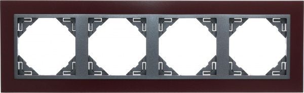 Рамка чотиримісна Efapel ANIMATO Logus універсальна металік червоний 90940 TBS