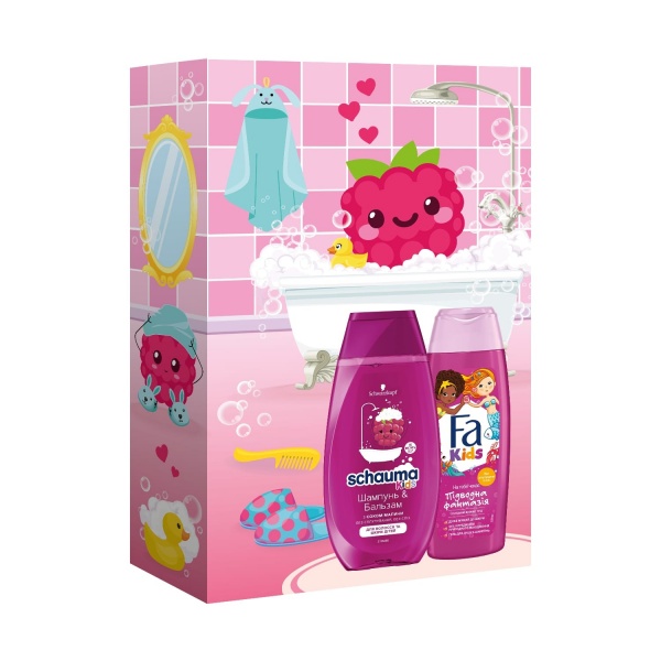 Дитячий набір для дівчинки Schauma & Fa Kids Шампунь & Бальзам 250 мл + Гель для душу & Шампунь 250 мл