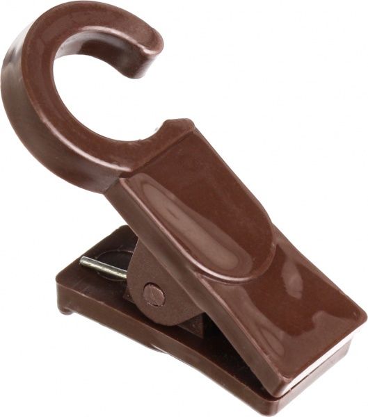 Прищепка з крючком 10 шт. ОМиС наборной орех 