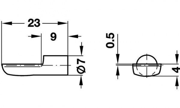 Держатель для полок Hafele сталь