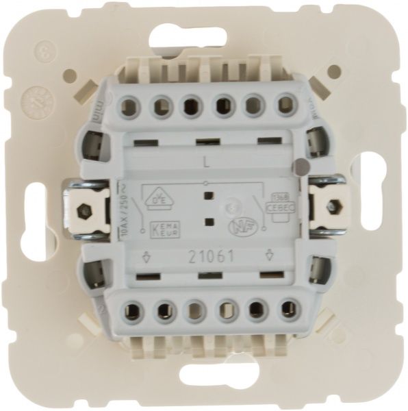 Вимикач двоклавішний Efapel Logus без підсвітки 10 А 250В IP20 білий 21061 TGE