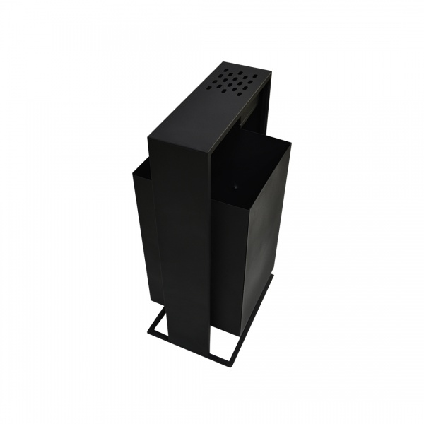 Урна уличная для мусора с пепельницей С2-50 50 л черный