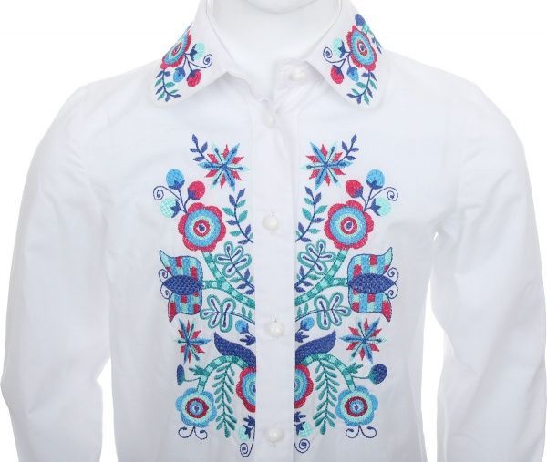 Вышиванка детская Эдельвика р.128 голубой 107-19/09 