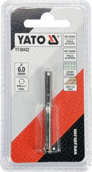 Свердло алмазне YATO 6 мм YT-60422