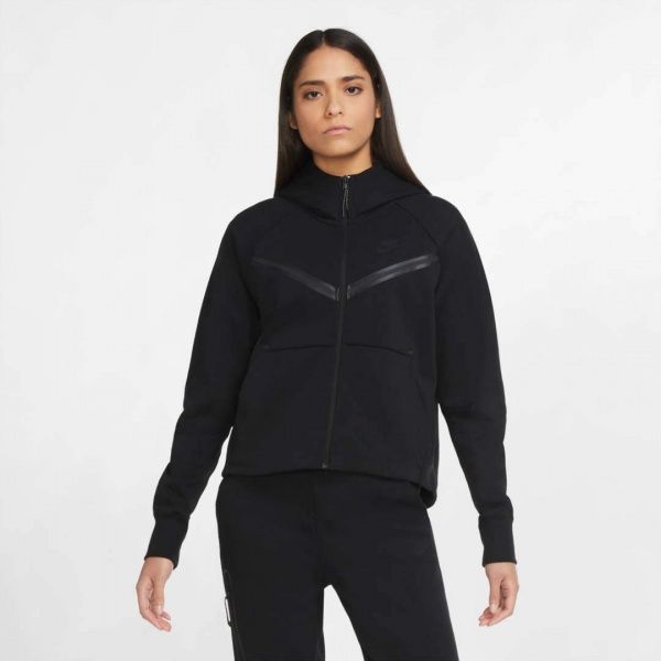 Джемпер Nike W NSW TCH FLC WR HOODIE FZ CW4298-010 р. XL черный