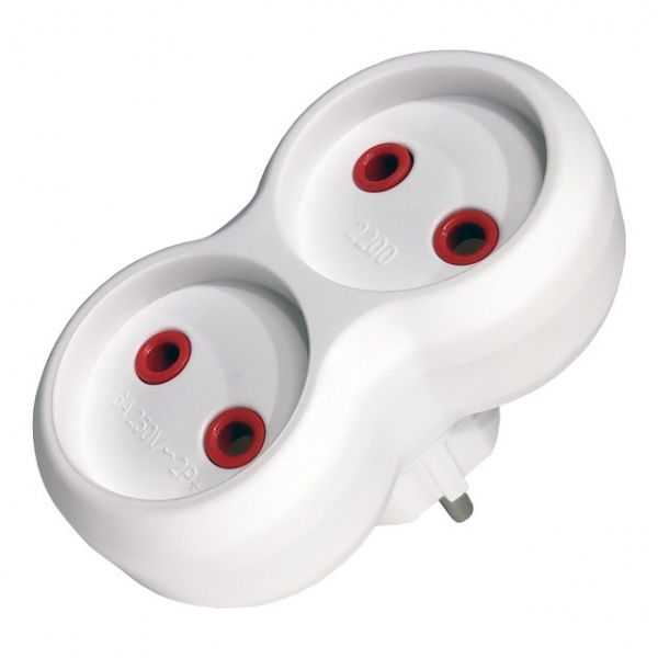 Двойник Neomax без заземления 2 гн. белый NX1013 