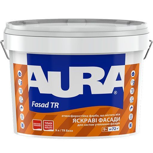 Фарба фасадна акрилова Aura® Fasad TR атмосферостійка мат база під тонування 2,25л 