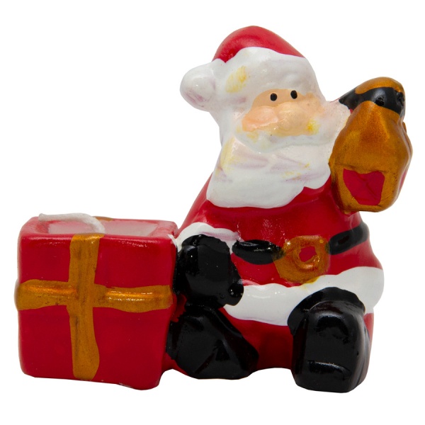 Свічник зі свічкою Дід Мороз з подарунком, 9х4х6,5 см 441686 