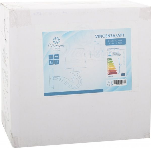 Бра Victoria Lighting 1x40 Вт E14 хром/золото Vincenza/AP1 