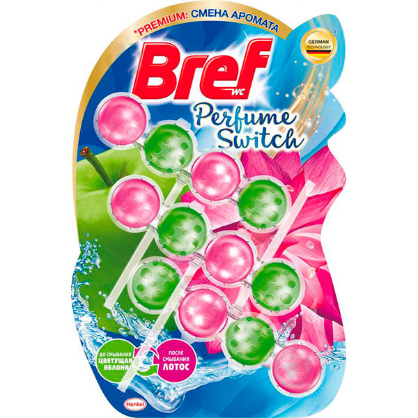 Блок с чистящим средством Bref Цветущая Яблоня-Лотос 3x50 г 