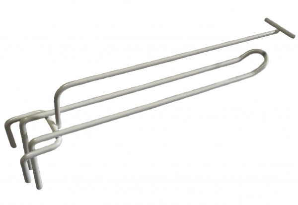 Крючок с держателем ценника 200 мм 10шт. белый