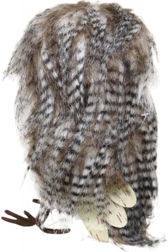 Декорація новорічна сова пір'я коричневий 13х25 см