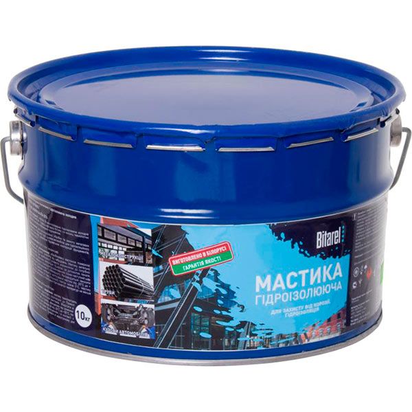 Мастика бітумно-полімерна BITAREL Гідроізоляційна 10 л