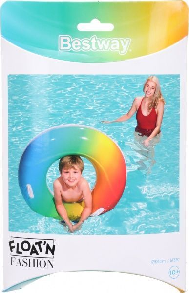 Коло надувне Bestway з ручками Радуга в асортименті 91 см
