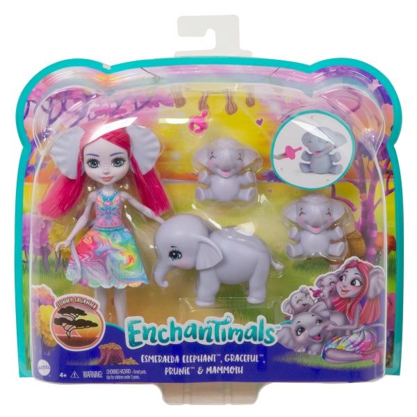 Кукольный набор Enchantimals Семья Слоненка Эсмеральды