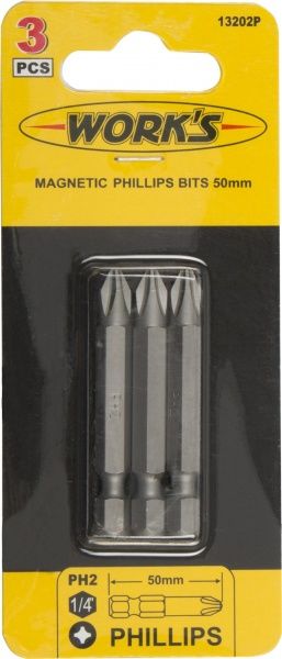 Біта Work's PH2x50 мм 3 шт. 13202P