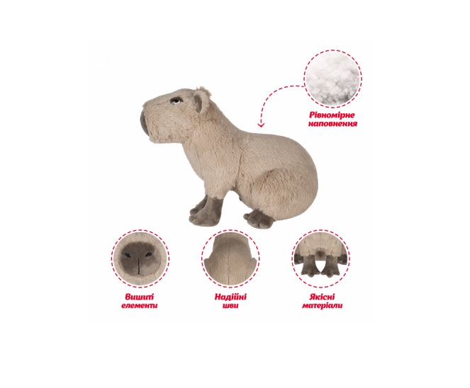 М'яка іграшка DGT-PLUSH Капібара 34 см коричневий KAPI1_SU