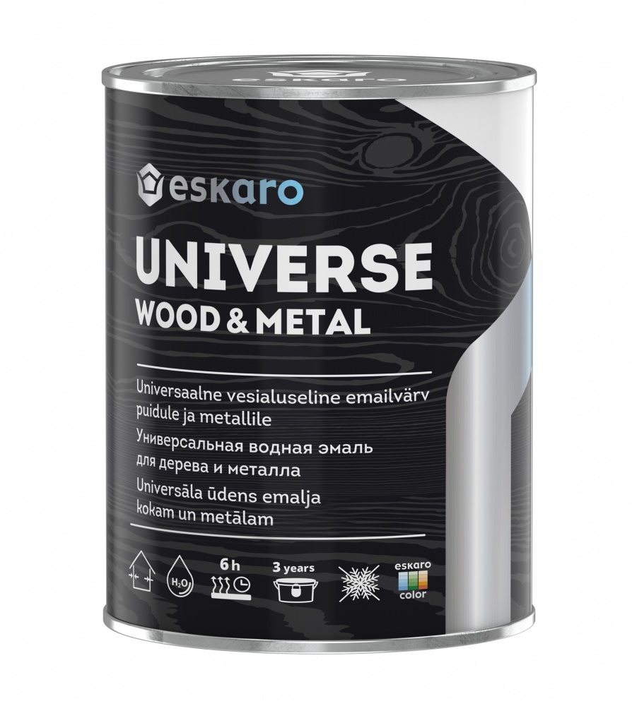 Эмаль акриловая Eskaro UNIVERSE Wood&Metal TR база под тонировку шелковистый мат 0,9л 1,1кг