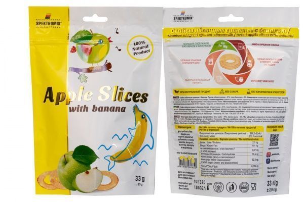 Снеки Spektrumix слайсы яблочные с бананом 33 г 