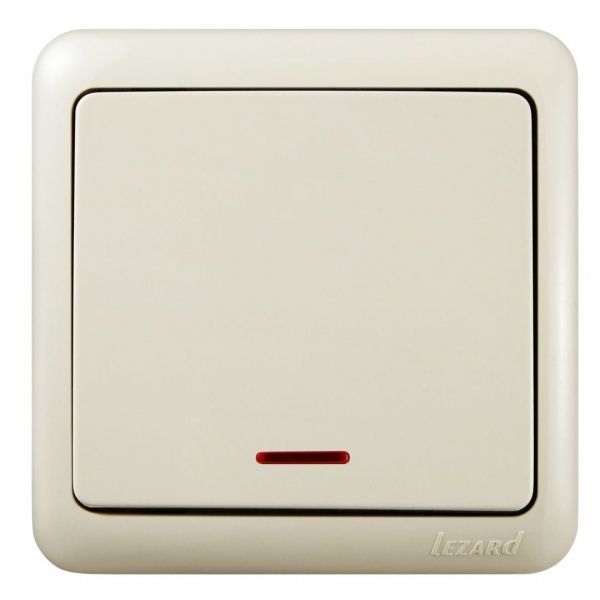 Выключатель одноклавишный Lezard Viola с подсветкой 10 А 250В кремовый 751-0300-111