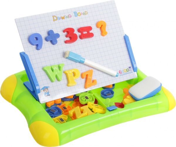 Доска магнитная First Classroom ABC 2 с набором фигурок зеленая HM1116A/gree
