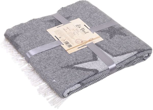 Плед White stars 140x200 см сірий Luna 