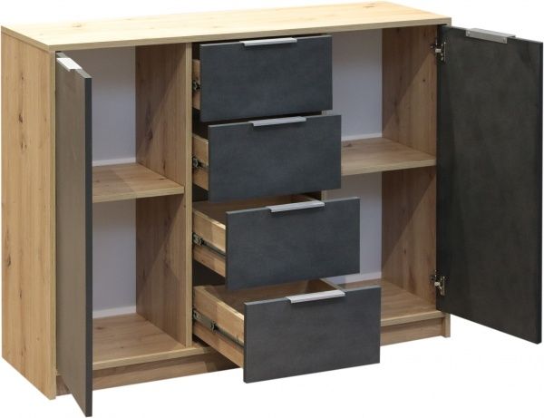 Комод Матера 1148х354х883 см дуб артизан/матера 