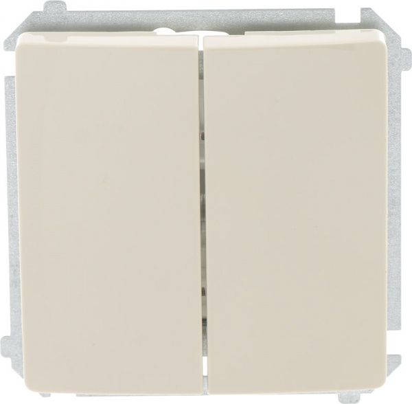 Вимикач прохідний двоклавішний Simon Basic без підсвітки 10 А 250В кремовий BMW6/2.01/12