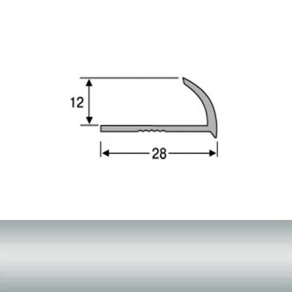Кутник для плитки TIS зовнішній алюміній 81,11,NS12 12 мм 2,7м срібло