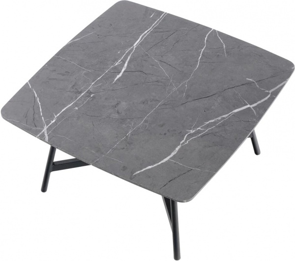 Стіл журнальний BRW Ferrara 750x410x750мм чорний/сірий камінь 