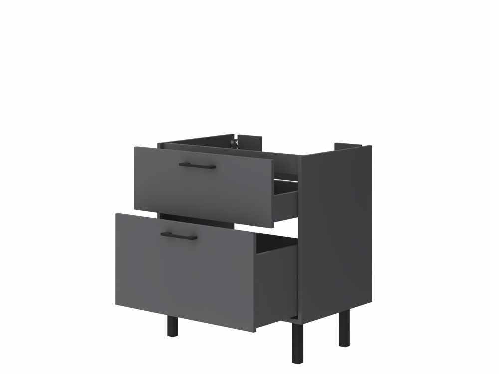 Тумба ЮВЕНТА Afina 70 см Антрацит под столешницу или умывальник Piedra 70