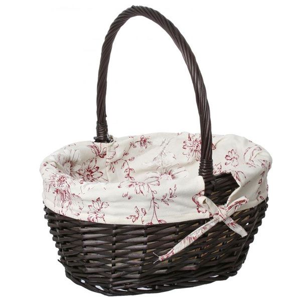 Кошик плетений з текстилем Easter 16-1A-1 темно-коричневий 37х31х19/41 см