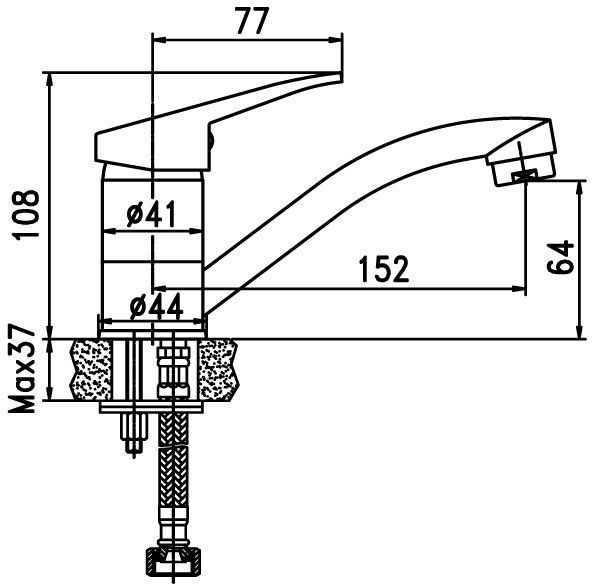 Смеситель для умывальника Aqua Rodos Decor 90015-7А-L15