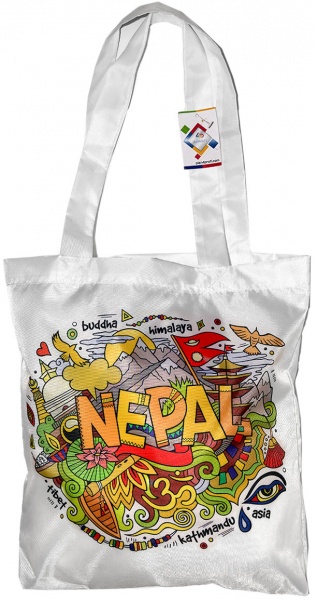 Сумка-шоппер 4PROFI Nepal 40x35 см белый с рисунком 