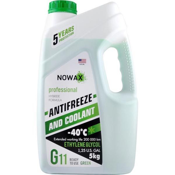 Антифриз Nowax G11 -40 °С (NX05003) 5кг зеленый 