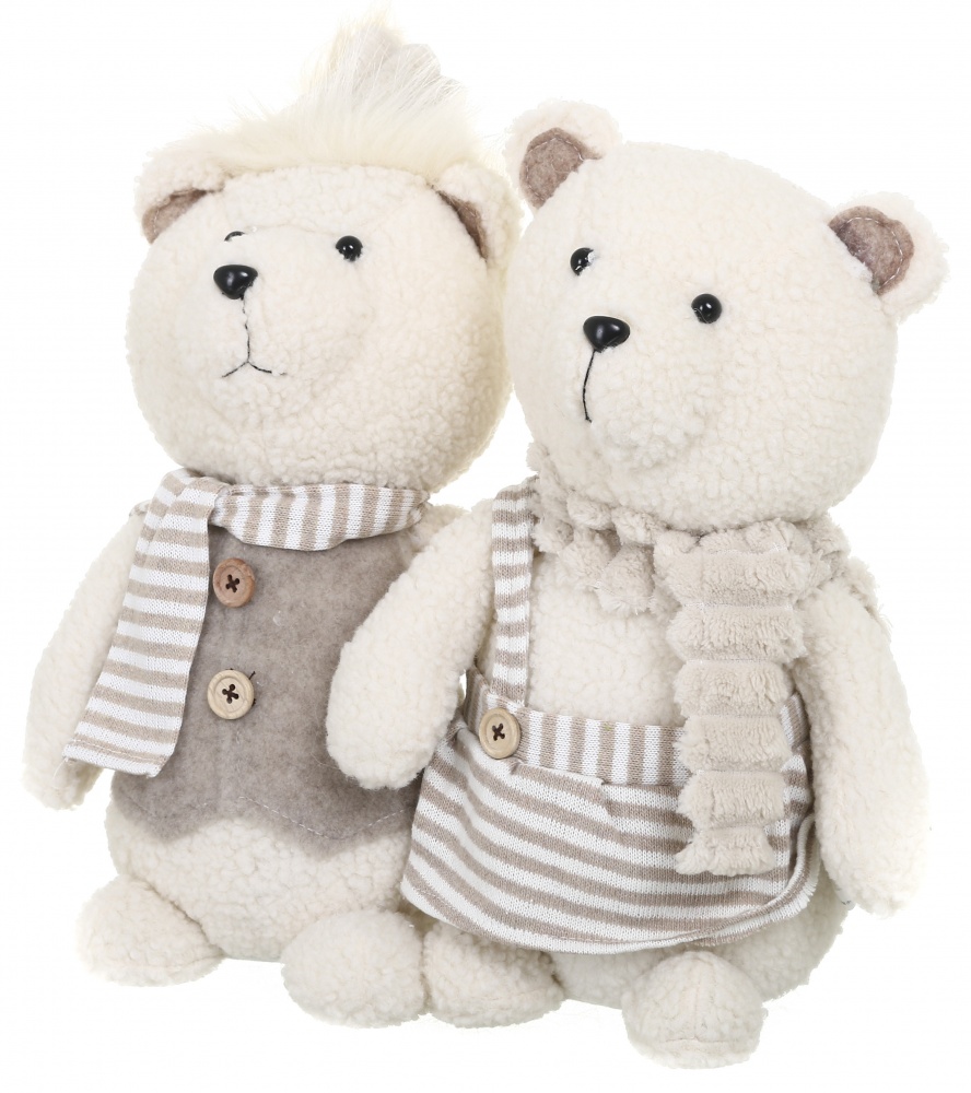 Декорация новогодняя семья мишек бежевый 35х41 см LF2233071