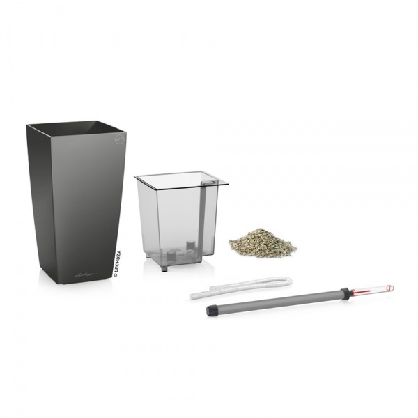 Вазон пластиковий Lechuza Maxi Cubi 18053 квадратний 1,5 л антрацит 