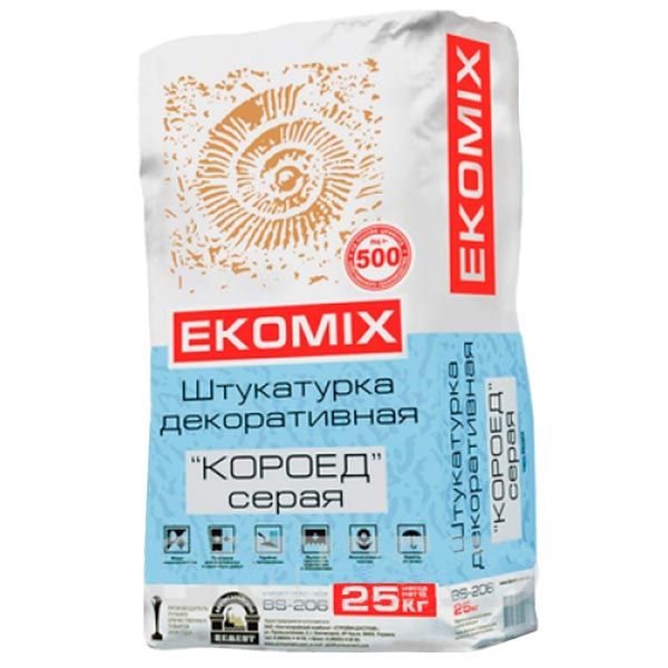Штукатурка Ekomix Короїд BS 206 сіра 25 кг