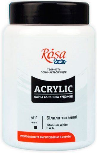 Краска акриловая (401) Белила титановые 400 мл Роса
