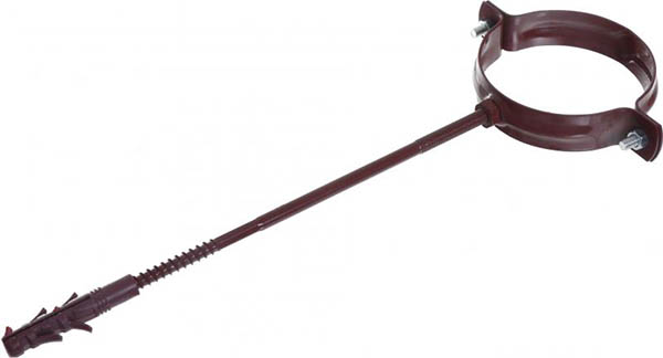 Кронштейн трубы металлический Сяйво L=220 мм D=90 мм красный 