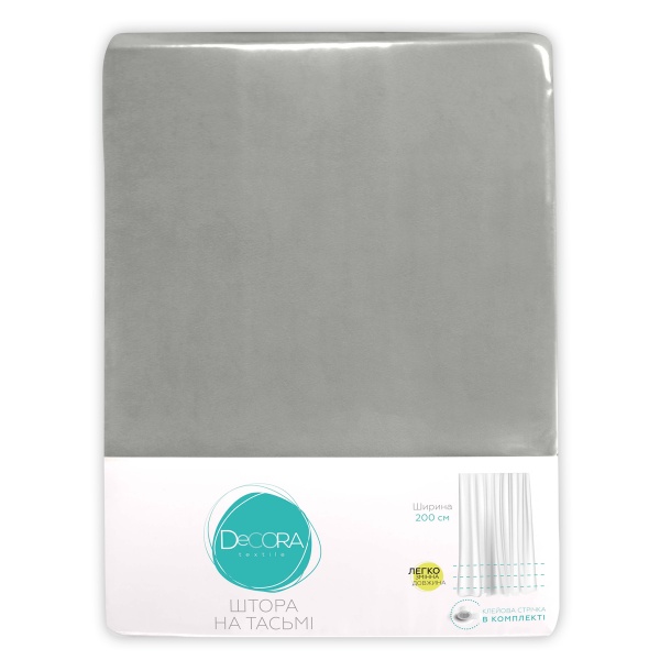 Штора VELOUR 150х275 серебрянный Decora textile