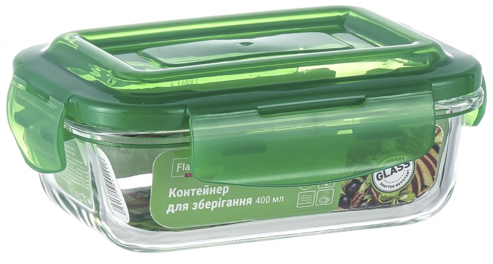 Контейнер для зберігання Flamberg Original Rectangular Green 400 мл