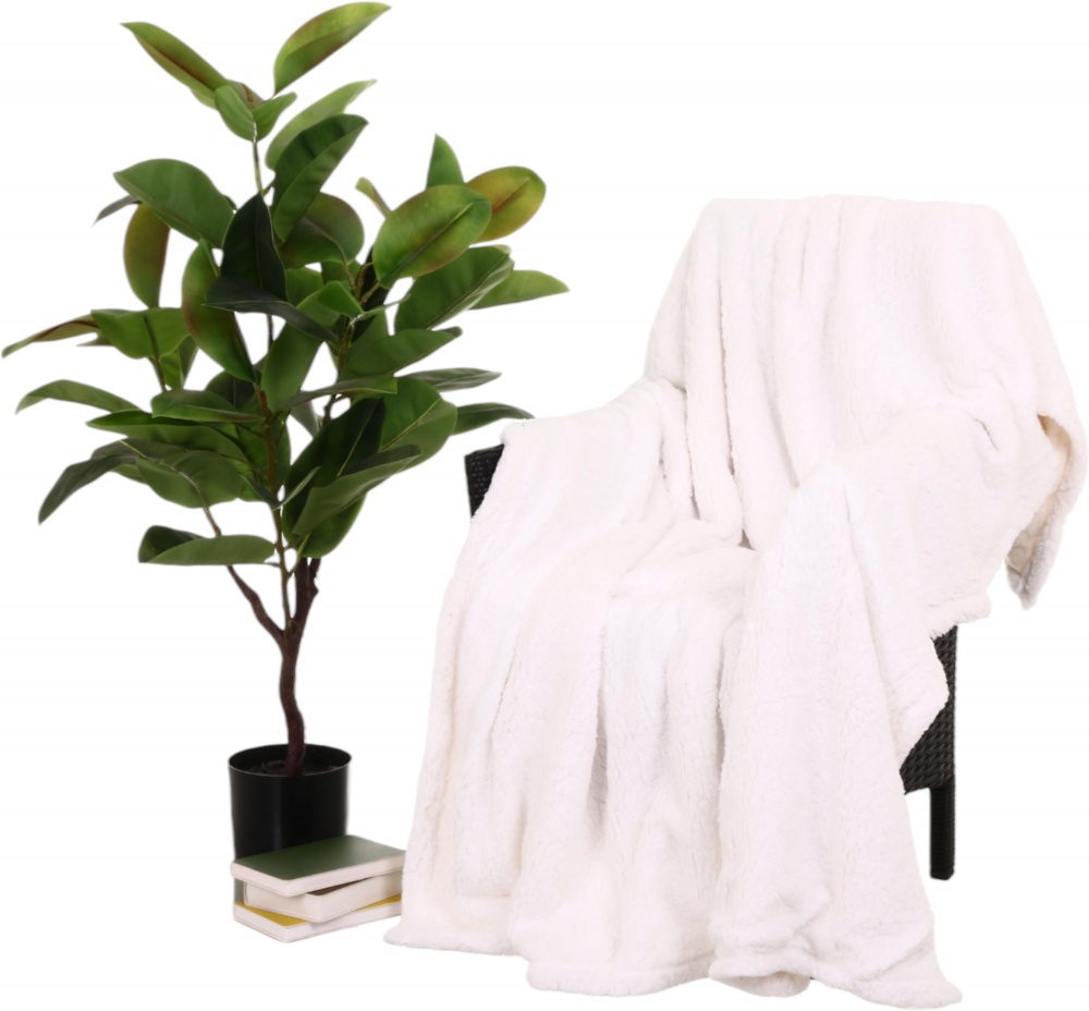 Плед Double Jacquard Sherpa 200x220 см білий La Nuit