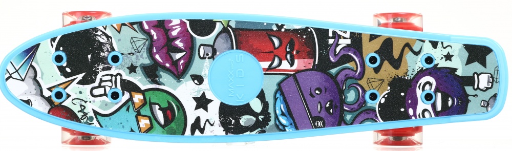 Скейтборд MaxxPro kids LS-P2206G 55,9х15,3 бірюзовий