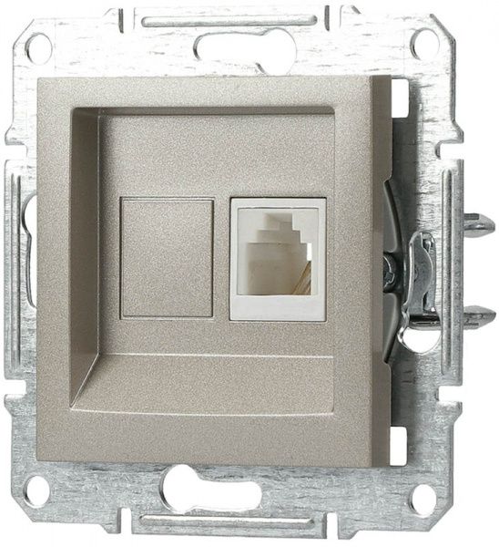 Розетка телефонна Schneider Electric Asfora 4 pin бронзовий