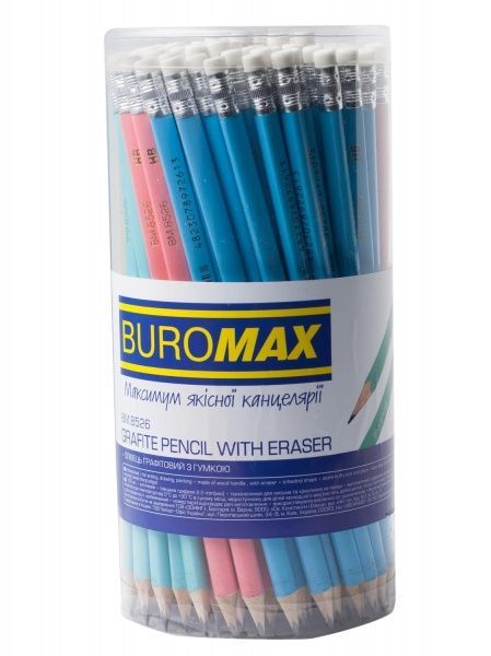 Карандаш графитный Pastel HB в ассортименте Buromax