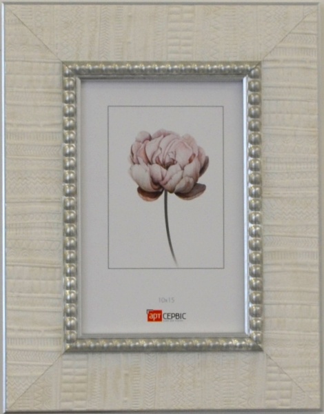 Рамка для фото Арт-Сервіс ЕА-01804 1 фото 10x15 см білий із сріблястим 